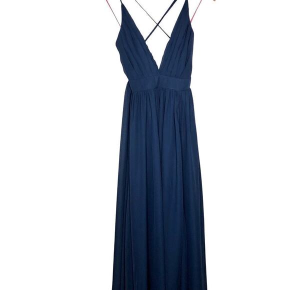 Meghan Enchanted Dress Garden Maxi Open Back Navy Blue Maxi NWT M - Picture 4 of 13